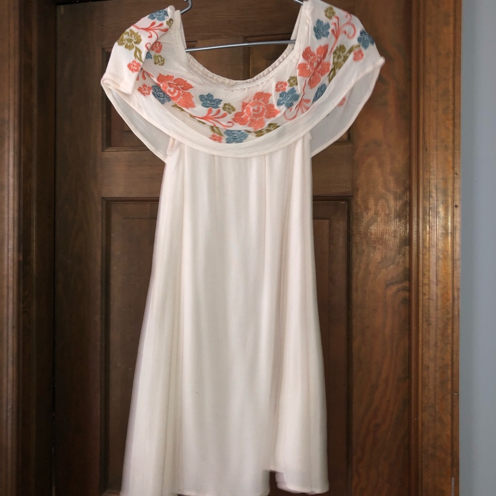 off the shoulder floral dress